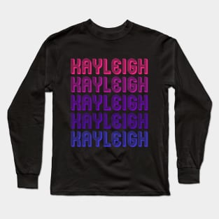 Kayleigh - Retro Minimal Line Pattern Long Sleeve T-Shirt